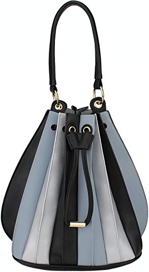B BRENTANO Vegan Fashion Medium Accordion Drawstring Top Handle Shoulder Bag