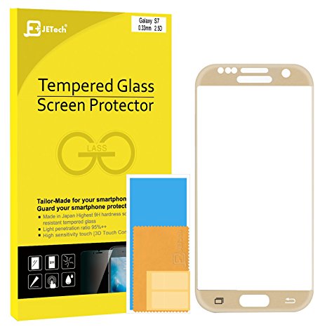 Galaxy S7 Screen Protector, JETech Tempered Glass Full Screen Screen Protector Film for Samsung Galaxy S7 (Gold) - 0931