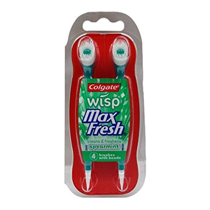 Colgate Wisp Portable Max Fresh Mini-Brush, Spearmint, 4 Count (Pack of 2)