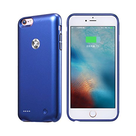 iPhone 6 /6S 2500mAh Battery Case ROOP Ultra Slim Charging Case Cover with High-Capacity Battery for iPhone 6 /6S (4.7“ Blue)