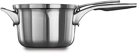 Calphalon Premier Space Saving Stainless Steel 3.5qt Pour & Strain Sauce Pan