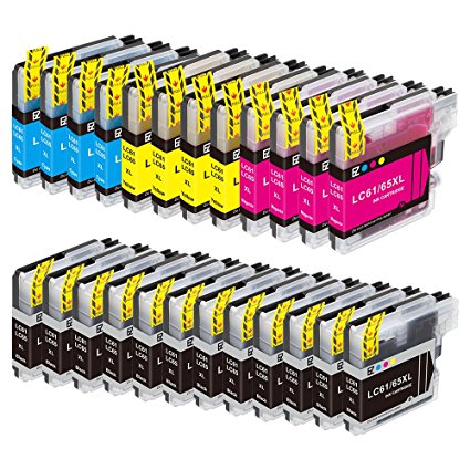E-Z Ink (TM) Compatible Ink Cartridge Replacement for Brother LC-61 LC61 Series (12 Black, 4 Cyan, 4 Magenta, 4 Yellow) 24 Pack LC61BK LC61C LC61M LC61Y