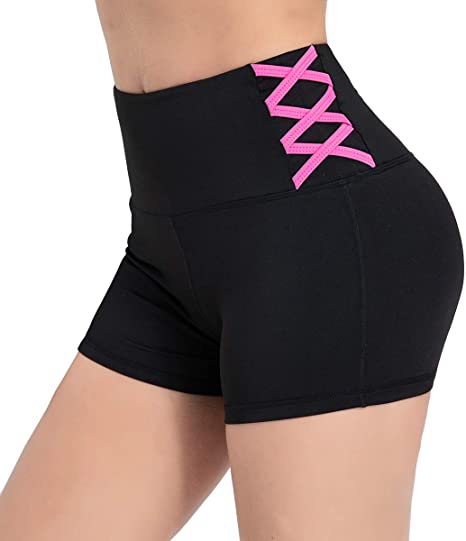 DILANNI Women's Yoga Shorts High Waisted Spandex Compression Shorts for Gym Workout