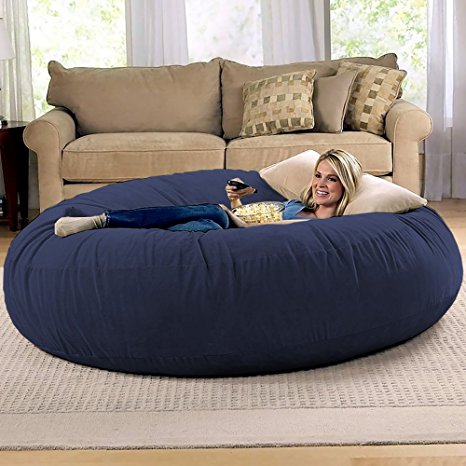 Jaxx 6 Foot Cocoon - Large Bean Bag Chair for Adults, Navy
