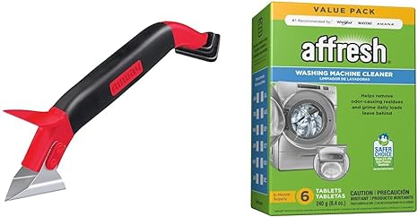 ALLWAY CT31 3-in-1 Caulk Tool for Removal and Application & Affresh Washing Machine Cleaner, 6 Month Supply, Cleans Front Load and Top Load Washers, Including HE