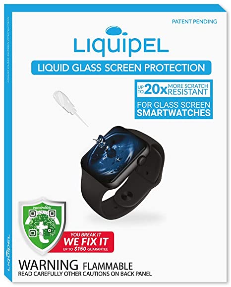 Liquipel Apple Watch Screen Protector from Liquid Glass 9H Hardness Universal for Watches and Wearables with a “You Break It, We Fix It” $150 Guarantee