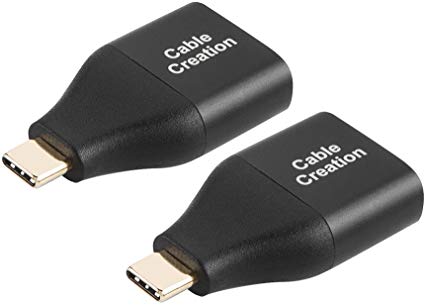 Portable USB C to HDMI Adapter, CableCreation USB Type C to HDMI Adapter, Compatible with MacBook Pro 2019/2018, iPad Pro, MacBook Air 2018, Surface Book 2, XPS 13/15, Samsung S10,2 Pack Black