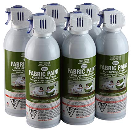 Simply Spray Upholstery Fabric Spray Paint 8 Oz. Can 6 Pack Sage Green