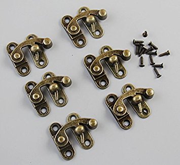 30 Pieces Antique Brass Swing Lock Clasp Swing Bag Clasp Lock Box Latch Closure Chest Suitcase Case Swing Hook Clasp with screws 29*33cm
