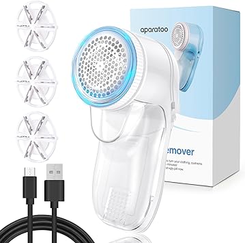 Lint Remover, USB Rechargeable Bobble Remover, Electric Lint Remover with 2 Replaceable Blades, Portable Fabric Lint Shaver, Jumper Shaver for Sweaters, Textiles, Wool, Carpets