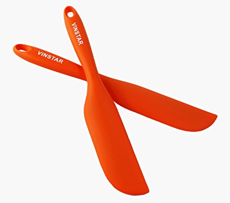 Nonstick Silicone Knife Shaped Flexible Kitchen Spatula Scraper Turner,Kitchen Cooking Utensils With Nylon Core,4 Colors Available(Orange)