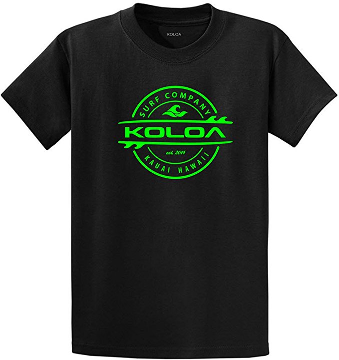 Koloa Surf Thruster Logo Short Sleeve Heavy Cotton T-Shirts. Regular, Big & Tall