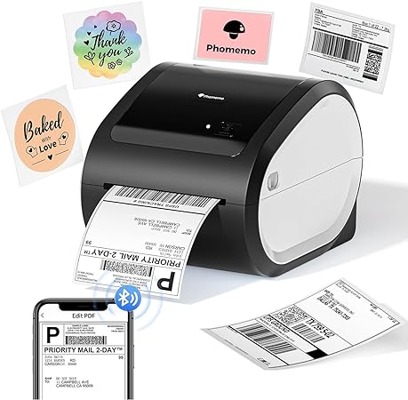 Phomemo Bluetooth Thermal Printer- D520-BT Shipping Label Printer 4x6 Printer for Small Business & Packages/Barcode/Address/Postage Label, Compatible with Shopify, FedEx, Ebay, Etsy