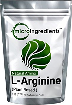 Micro Ingredients Plant-Based Pure L-Arginine Powder, 1 Kg (2.2 lb)