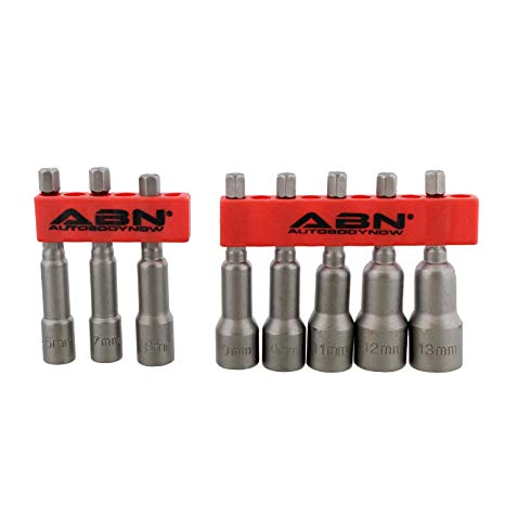 ABN Metric Nut Driver Set Magnetic Nut Driver Bit Set, Nut Setter Nut Driver Set Magnetic Nut Drivers Set 8pc 6-13mm