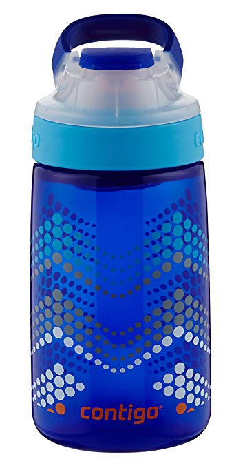 Contigo AUTOSEAL Gizmo Sip Kids Water Bottle, 14 oz, Sapphire Bubble Chevron