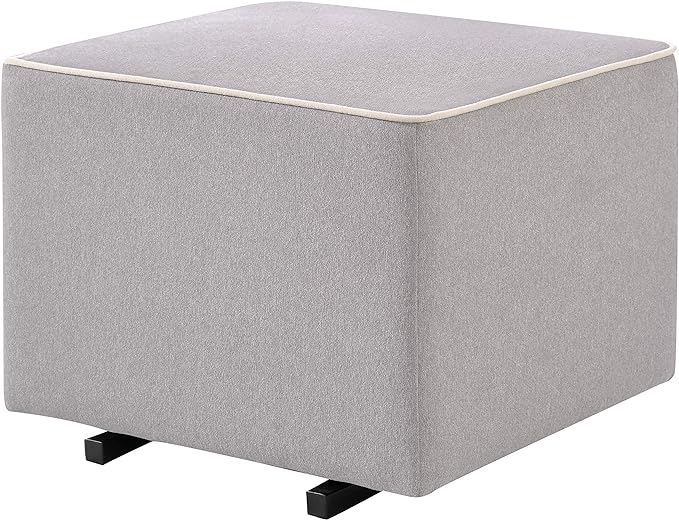 DaVinci Universal Gliding Ottoman in Grey with Cream Piping (M13985GCM)