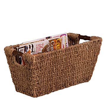 Honey-Can-Do STO-02965 Sea Grass Basket Tote with Handles, 17 by 9 by 8-Inch, Natural