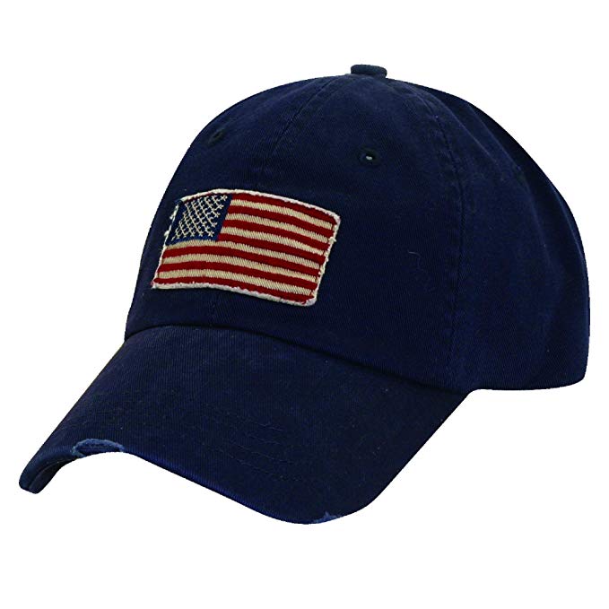 Dorfman Pacific Cotton Stars and Stripes American Flag Baseball Hat