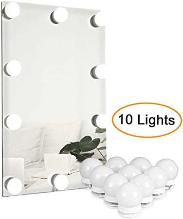 Hollywood Style LED Vanity Mirror Lights Kit for Makeup Dressing Table Vanity Set Mirrors with Dimmer and Power Supply Plug in Lighting Fixture Strip, 13.5 Foot, Mirror Not Included
