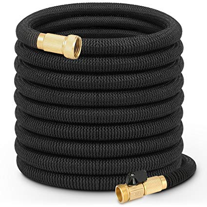 Antenors Garden Hose 100FT Expandable Lightweight and Durable Water Hose, 3/4 Nozzle Solid Brass Connector Flexible Stretch Hosepipe for Heavy Duty Commercial Use and Watering, Washing