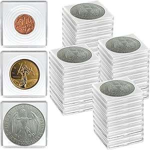 Coin Snap Holders, 40 Pieces Silver Dollar Coin Holder, Coin Capsule Storage Box with 5 Size (20/25/30/35/40 mm) Adjustable Gaskets, Coins Collection Supplies for Collectors (White, 40 pcs)