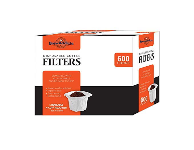 Brew Addicts Disposable Coffee Paper Filters for Keurig Single Serve Filter | Pack of 600