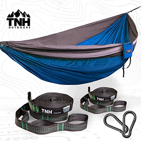 TNH Outdoors Premium Camping Hammock & Straps(9ft Straps With 10ft x 5ft Hammock)