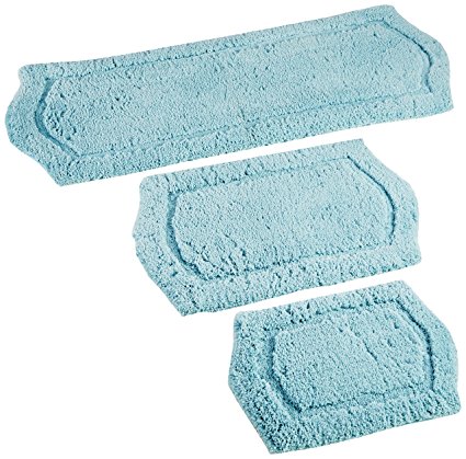 Chesapeake Merchandising 3-Piece Paradise Memory Foam Bath Rug Set, Spa Blue