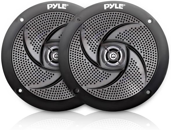 Pyle Marine Speakers - 6.5 Inch 2 Way Waterproof and Weather Resistant Outdoor Audio Stereo Sound System with 240 Watt Power - 1 Pair - PLMRS6B (Black) - (Packaging may vary)