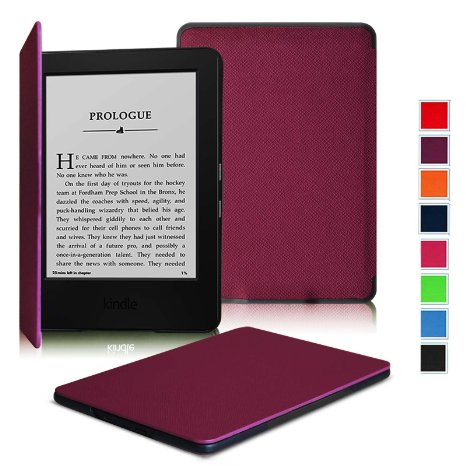 Kindle Case - Fintie Kindle 7th Gen SmartShell Case - The Thinnest and Lightest Leather Cover for Amazon Kindle 6 Glare Free Touchscreen Display 7th Generation 2014 Model Purple