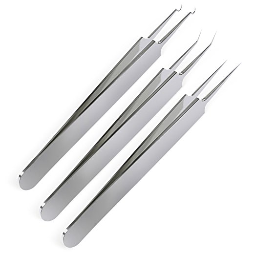 BESTOPE Blackhead Remover 3PCs Blackhead Tweezers Comedone Extractor Tool Treatment for Blemish Whitehead Comedones Acne Zit and Facial