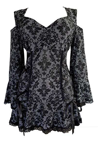 Dare to Wear Victorian Gothic Boho Temptation Corset Top Black