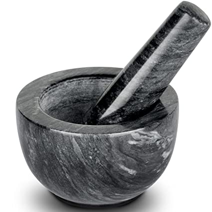 Tera Mortar and Pestle Set Marble Small Bowl Solid Stone Grinder Spice Herb Grinder Pill Crusher Black CY0271
