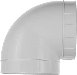 Plastic 6" inch 90 degree duct connector. Easy to mount 90 elbow for flex or straight pipe.