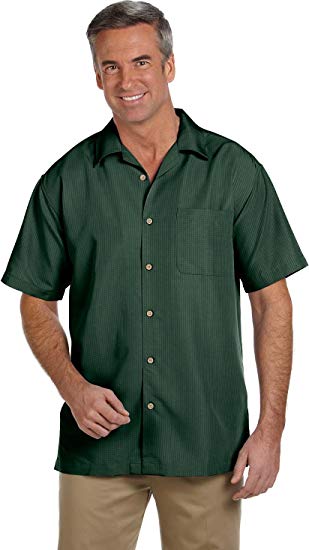 Harriton Men's Barbados Textured Camp Shirt