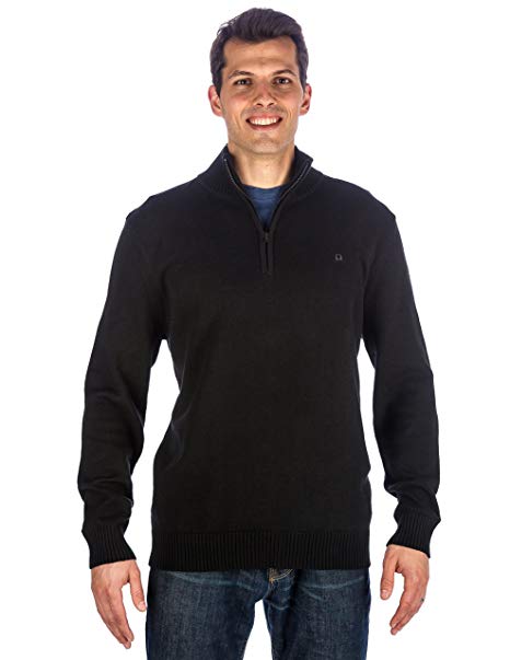 Noble Mount Men's 100% Cotton Half-Zip Pullover Sweater