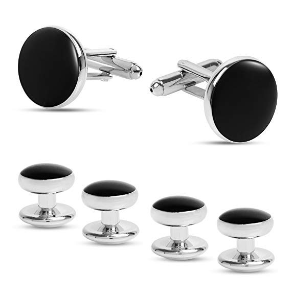 John William Clothing Cufflinks for Men: Tuxedo Studs Enclosed with Gift Bag | Mens Formal Outfits, Suits, Shirts, Work, Prom, Dance, Wedding