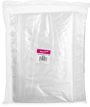 Zip 'n Close Bags 13" x 15", 2 Mil (Pack of 100) Zipper Re-Closable Plastic Disposable Clear Bags