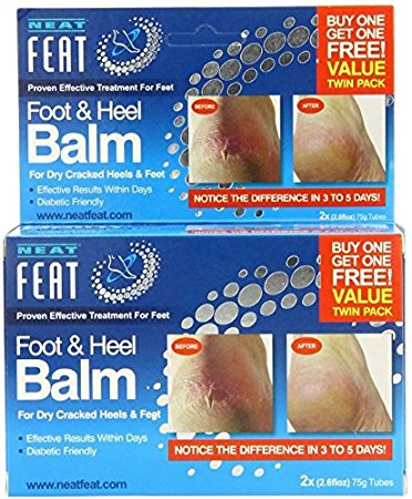 Neat Feat Foot and Heel Balm Twin Pack, 150 Gram, 5.2 Fl Oz