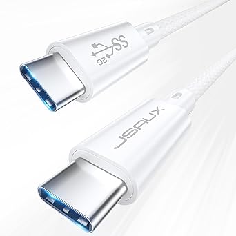 JSAUX 20Gbps Data Transfer Cable, USB C to USB C 3.2 Gen 2 Cable Compatible with iPhone 15 Pro Max, 4K Video Output USB C Monitor Cable 100W PD Fast Charging for iPhone 15, MacBook Pro, iPad Pro-6.6FT