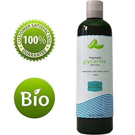 Natural Vegetable Glycerine for Hair & Dry Skin - Pure USP High Grade Formula 8 Oz - Great Base for Shampoo, Skincare Products, & Soap to Improve Moisturizing Properties- Honeydew's 100% Money Back Guarantee