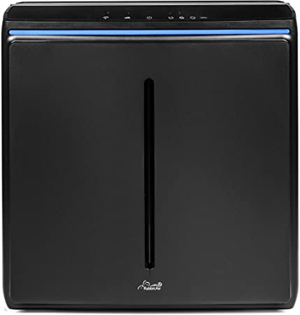 Rabbit Air A3 SPA-1000N Ultra Quiet HEPA Air Purifier, 6 stage filtration, Wall Mountable, For Large Rooms, Removes Airborne Allergens, Smoke, Dust, Mold, & VOCs (Black, Toxin Absorber Filter)