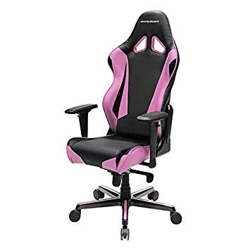 DXRacer Racing Series DOH/RV001 Office Chair Gaming Chair Carbon Look Vinyle Ergonomic Computer Chair Esports Desk Chair Executive Chair Furniture with Free Cushions (Black/Pink)