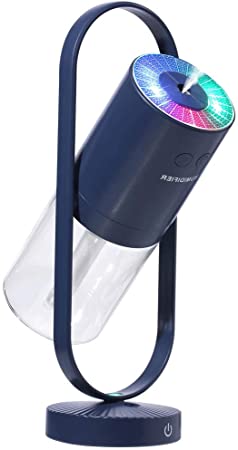 Humidifier and Air Purifier 2-in-1 Cool Mist Humidifiers Mini Humidifier Portable Air Purifier 360° Rotation Light Projection Magic Shadow for Car Home Office Sports (Dark Blue)