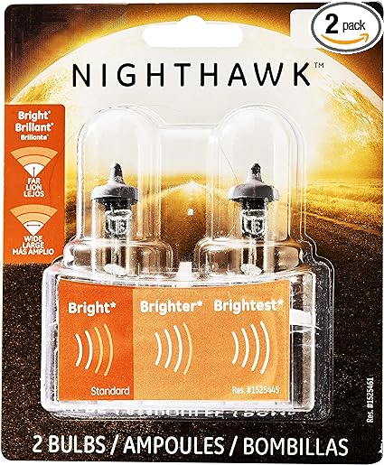 GE Lighting 9003NH/BP2 Nighthawk Halogen Automotive Replacement Bulb, 2-Pack, 0.4