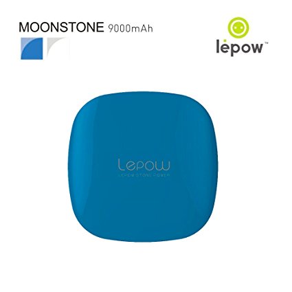 Lepow Moonstone Series 9000mAh External Battery Pack Power Bank, Portable Charger with Dual USB Ports, Lightweight Fast Charge and compatible with iPhone, iPad, Samsung Galaxy, Note and other USB Devices - Sapphire Blue