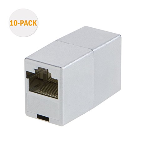 CableCreation Shielded Cat5e / RJ45 Modular Coupler, Silver