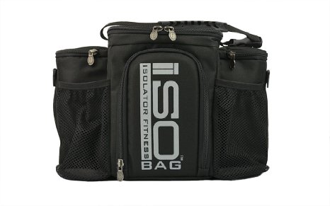 2nd Gen Isobag 3 Meal Management System  Silver LogoBlack  Insulated Lunch Box  Insulated Lunch Bag - Isolator Fitness