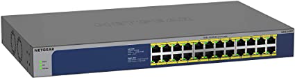 NETGEAR 24-Port Gigabit Ethernet Unmanaged PoE Switch (GS524PP) - with 24 x PoE  @ 300W, Desktop or Rackmount, and Limited Lifetime Protection